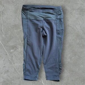 Lululemon Athletica Women's Size‎ 4 Gray Ruched Capri Leggings Athletic Workout